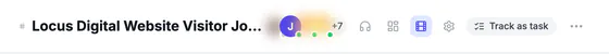 The channel header: the channel name, its members (photos blurred beside the J badge and '+7'), then Start huddle, Linked hiveboards, Huddle recordings (highlighted), Discussion settings, Track as task and More actions.